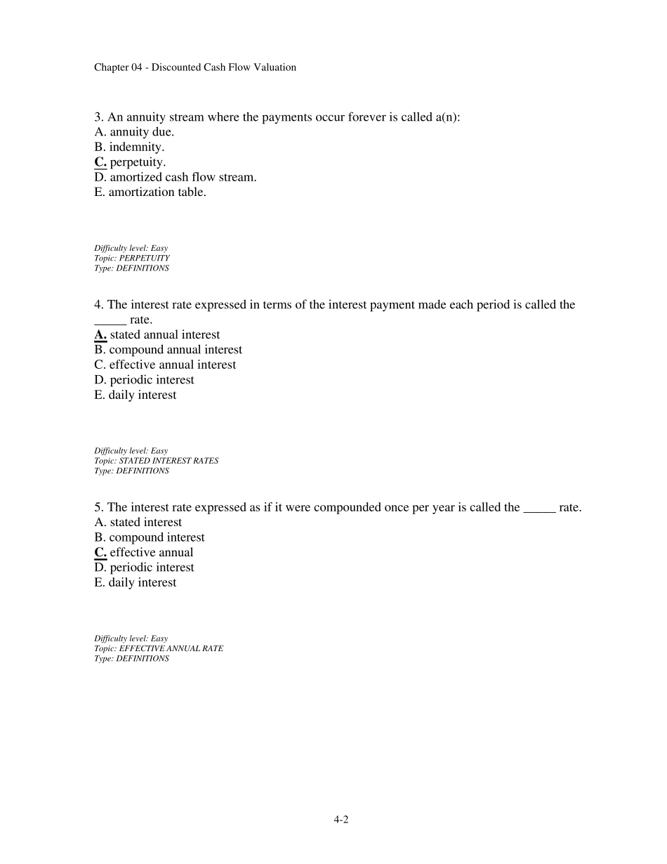 罗斯公司理财Chap004全英文题库及答案_第2页