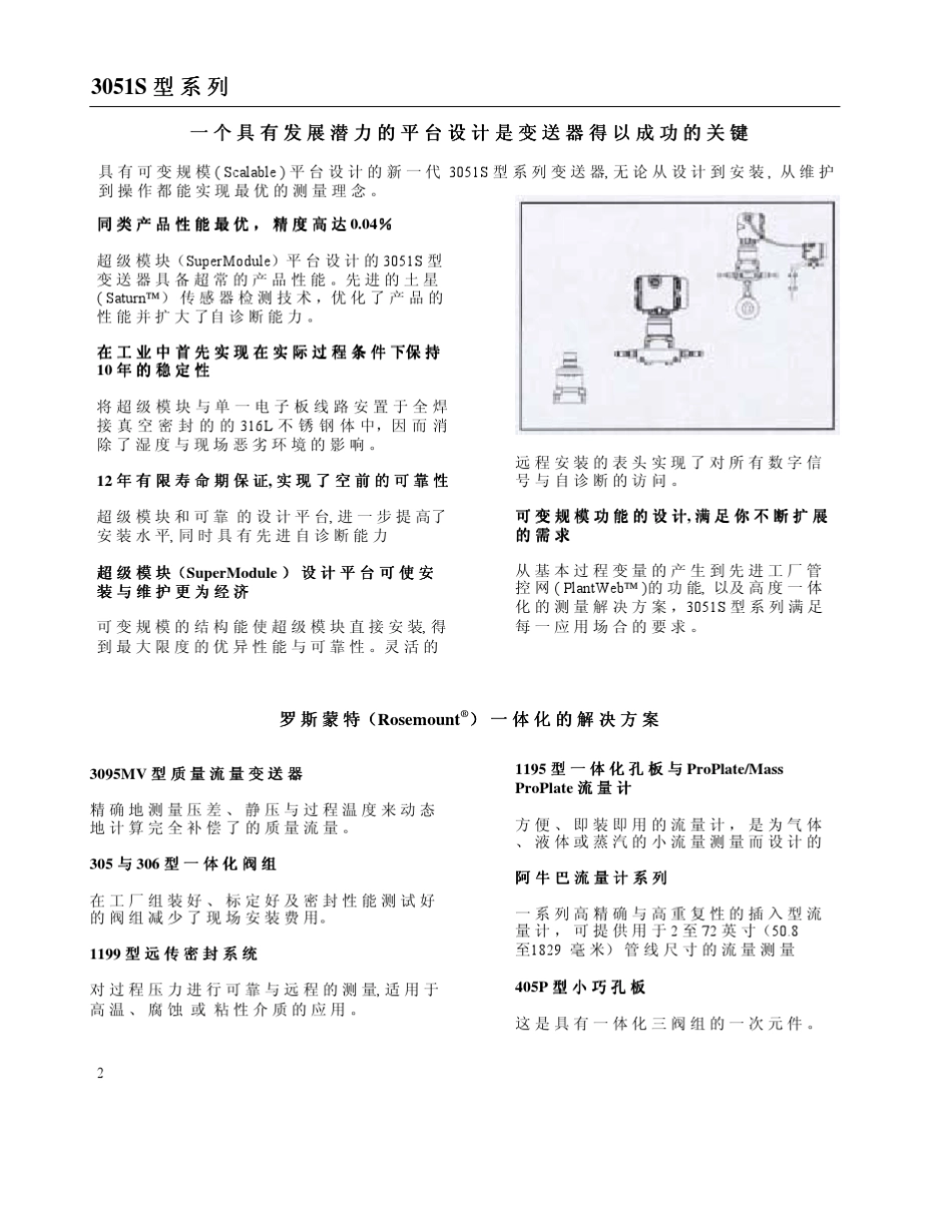 罗斯蒙特压力传感器选型手册_第2页