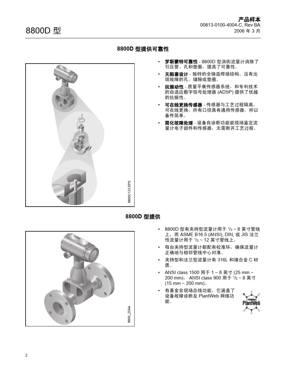 罗斯蒙特涡街流量计8800D说明书_第2页