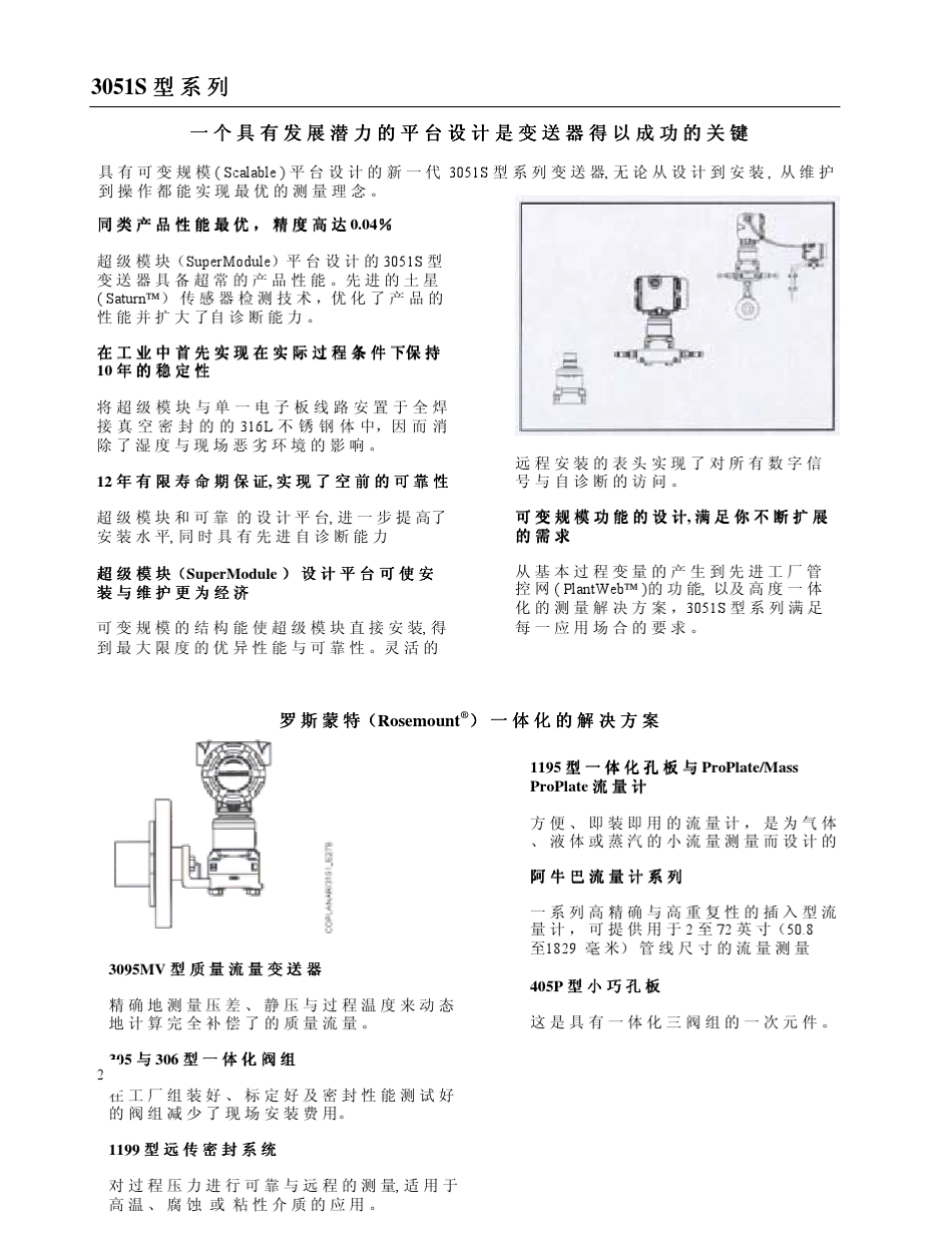 罗斯蒙特高精度变送器罗斯蒙特3051S系列_第2页