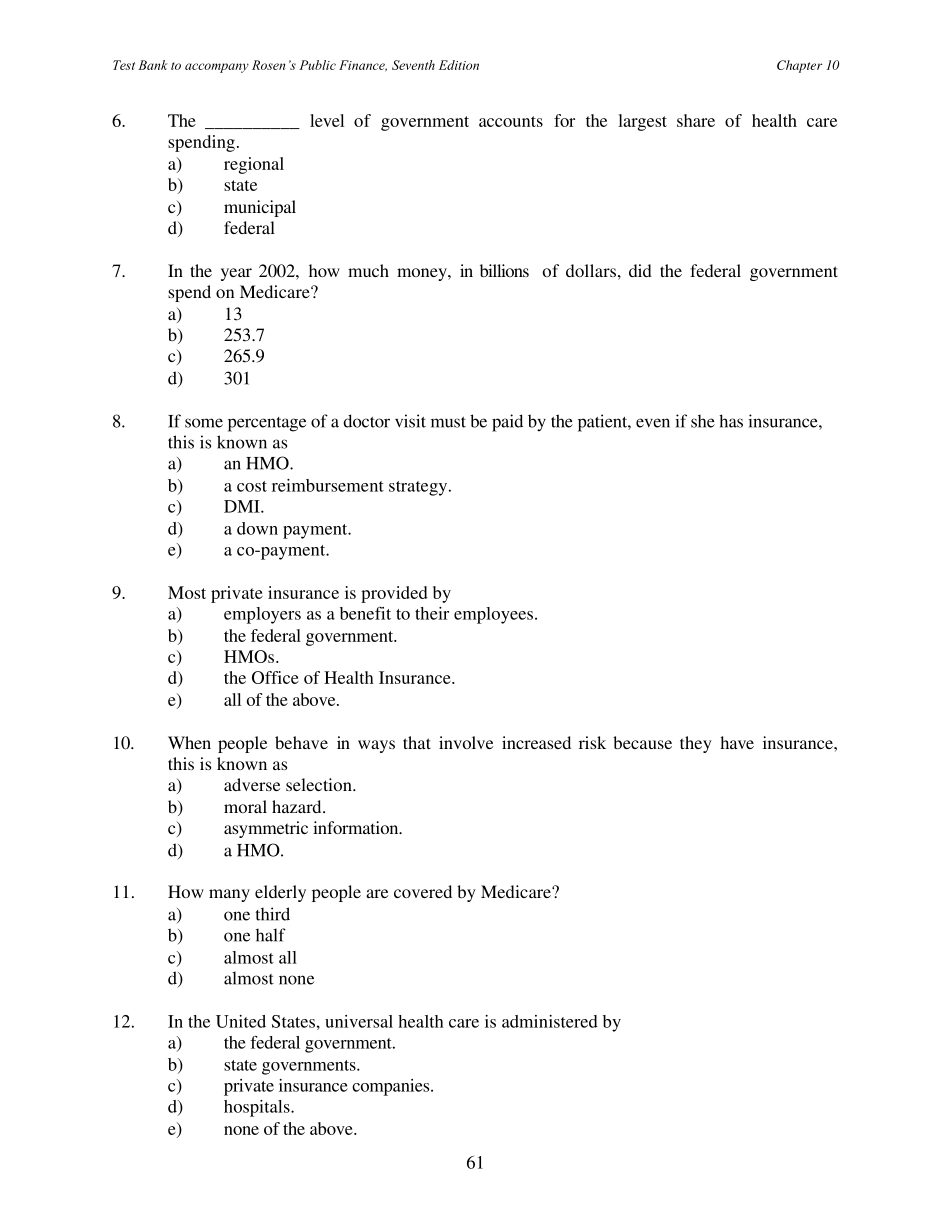 罗森财政学第七版(英文版)配套习题及答案Chap010_第2页