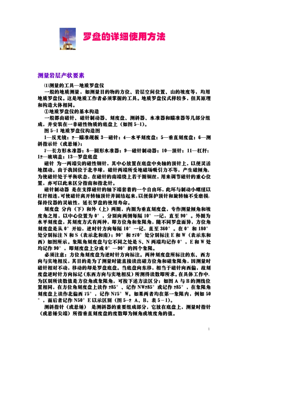罗盘的详细使用方法_第1页