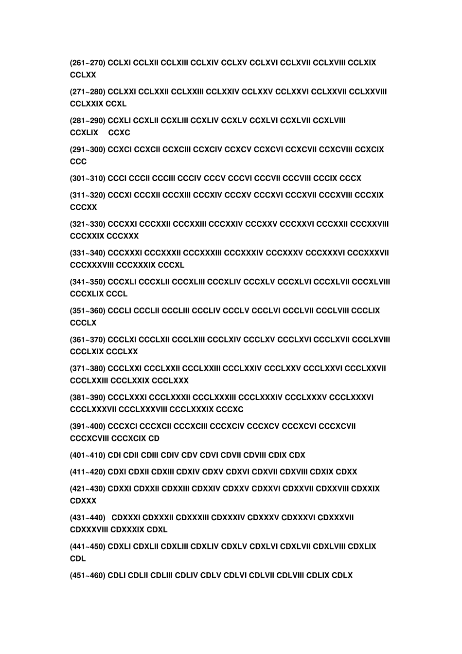 罗马数字(1~5000)_第2页