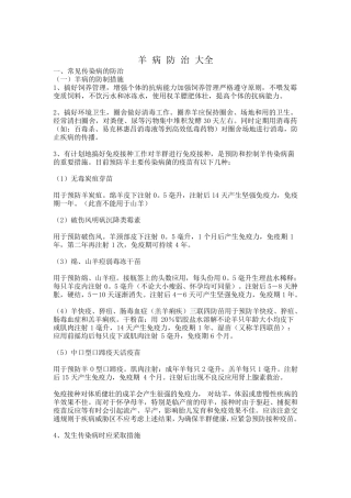羊病防治大全及治疗方法