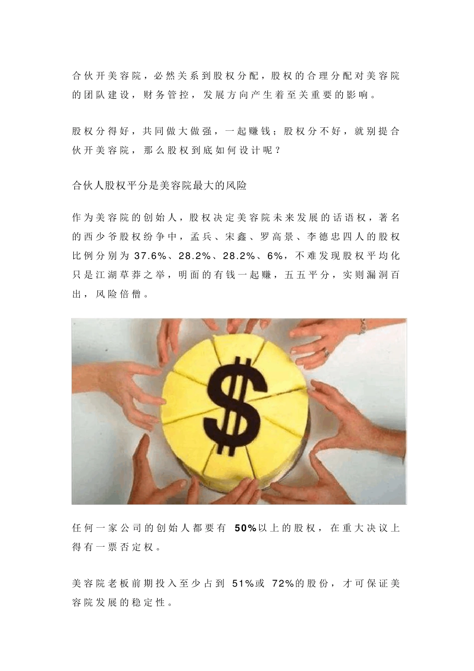 美业大全合伙开美容院,股权方案如何做_第1页