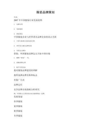 美丽和美丽服装品牌策划书