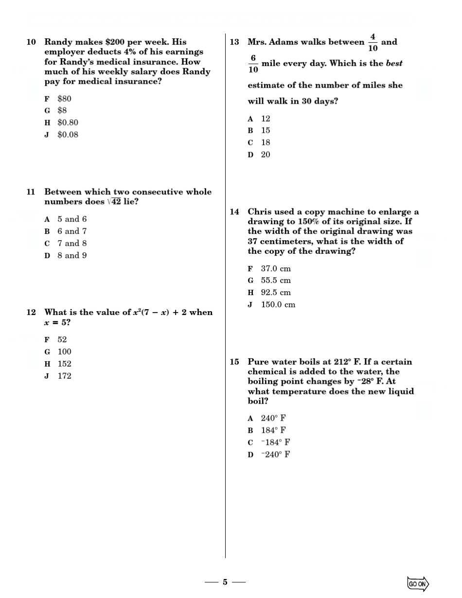 美国八年级数学考试题_第3页