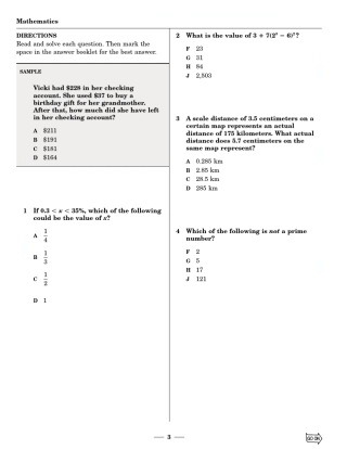 美国八年级数学考试题