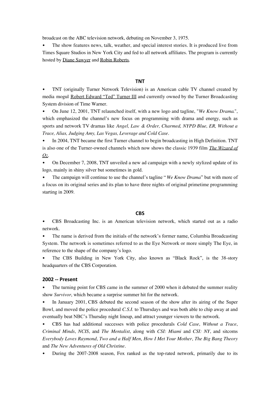 美国各大电视台的英文介绍和电视专业术语(theappreciationofAmericanSeries)_第2页