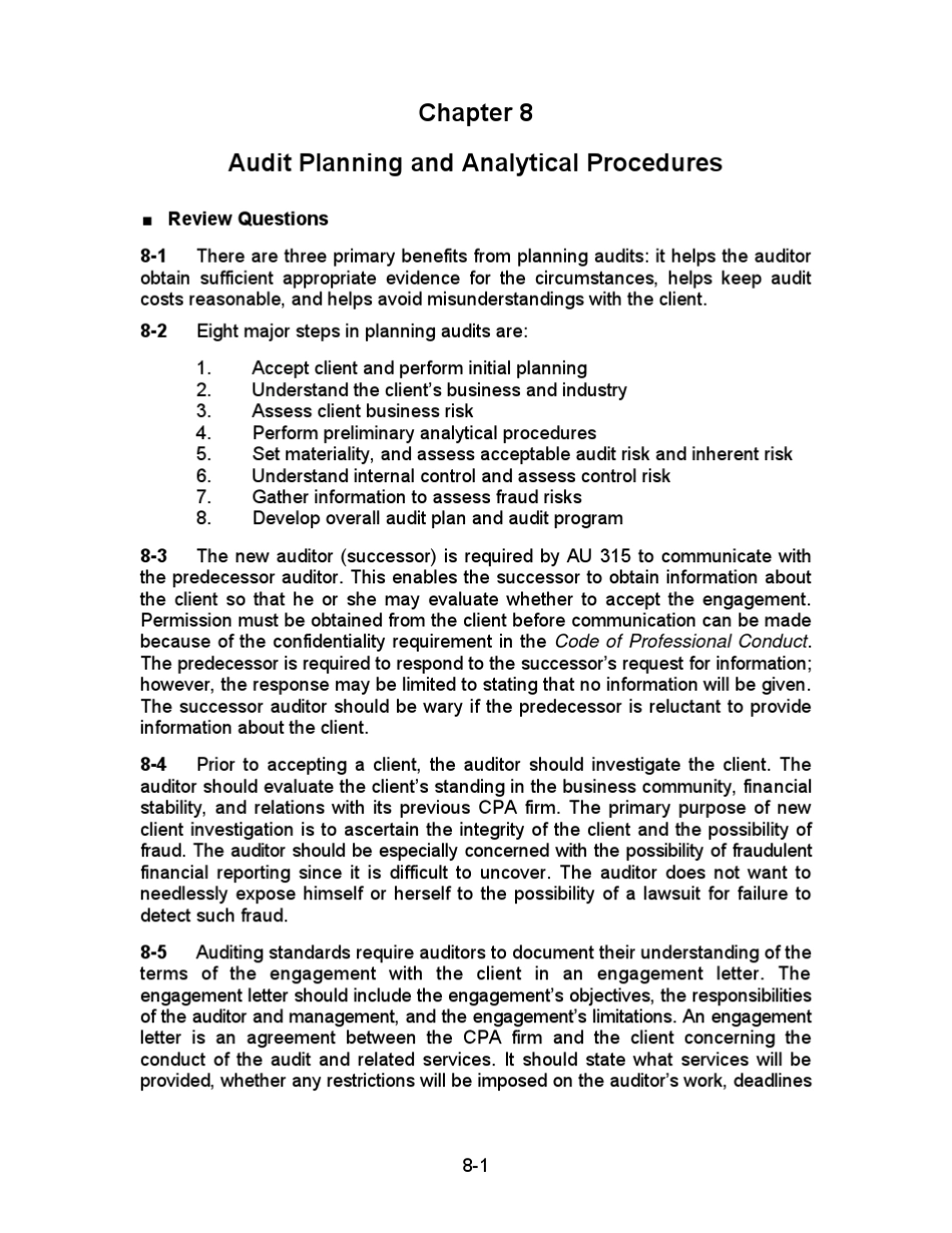 美国大学审计学AuditingandAssuranceServices习题解_第1页