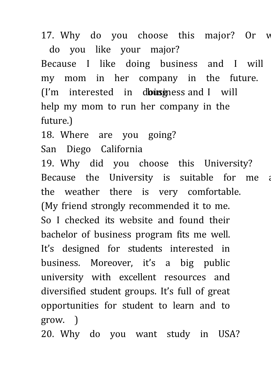 美国学生面签答案梳理_第3页