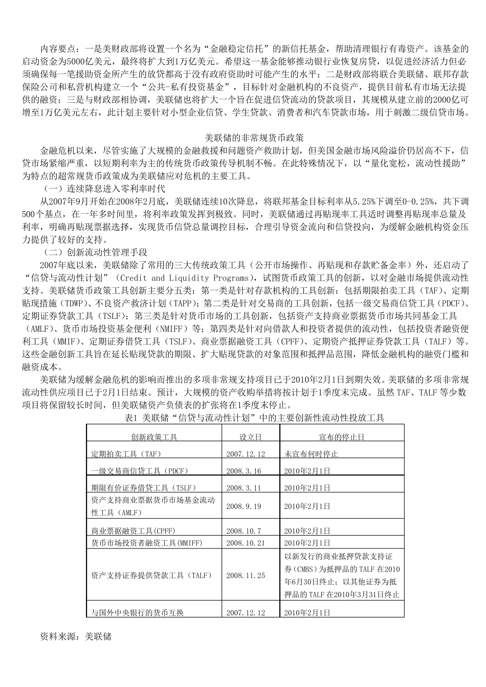 美国应对金融危机的经济刺激措施及实施情况2010_第2页