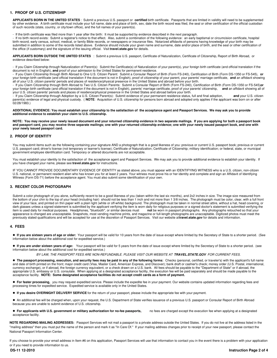 美国护照申请表_第2页