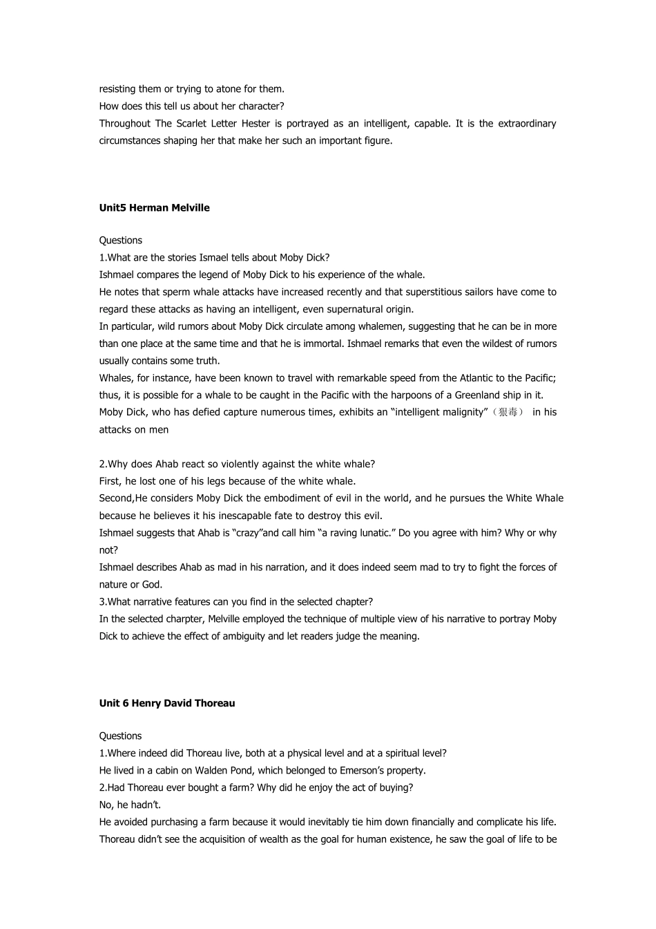 美国文学选读第三版课后习题答案陶洁_第3页