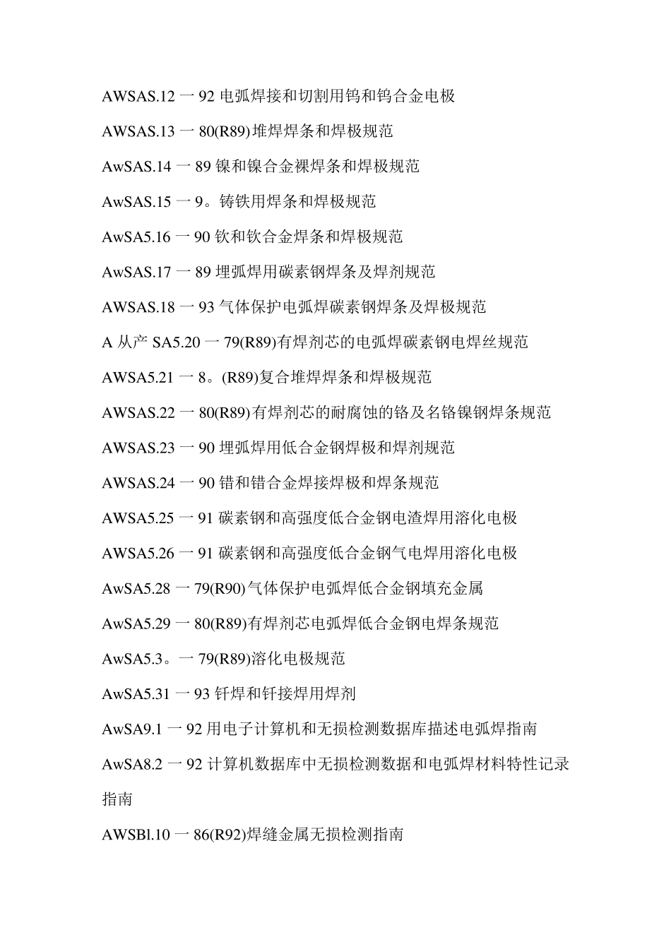 美国焊接协会AWS标准目录_第2页