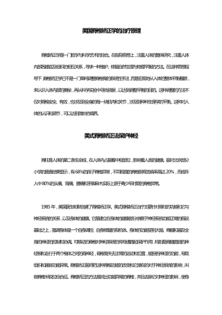 美国脊椎矫正学的治疗原理
