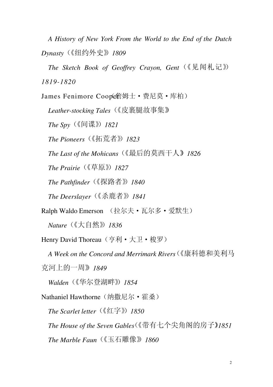 美国著名作家及其主要作品_第2页