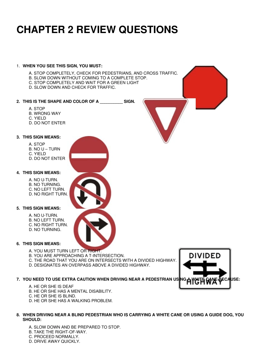 美国驾照考试练习题_第1页