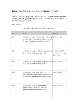 美国高血压指南JNC8_中文版