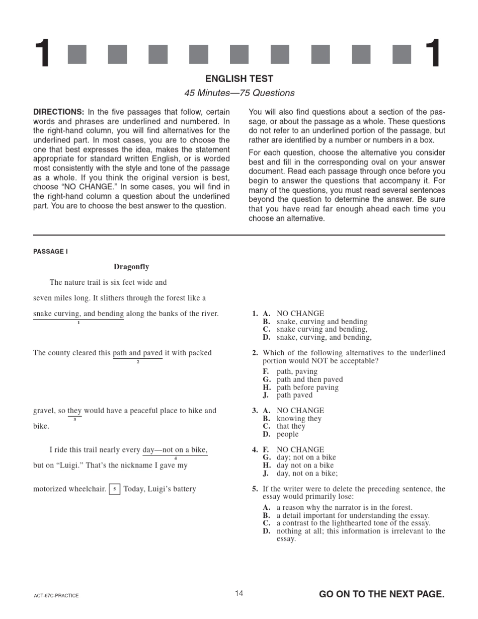 美国高考ACT2013年最新真题_第2页