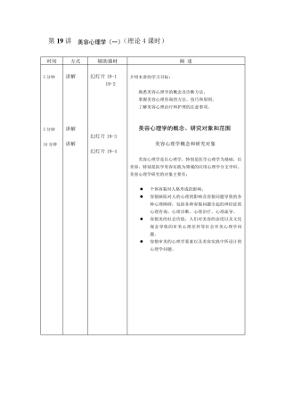 美容心理学(理论4课时)