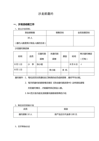 美容沙龙前邀约