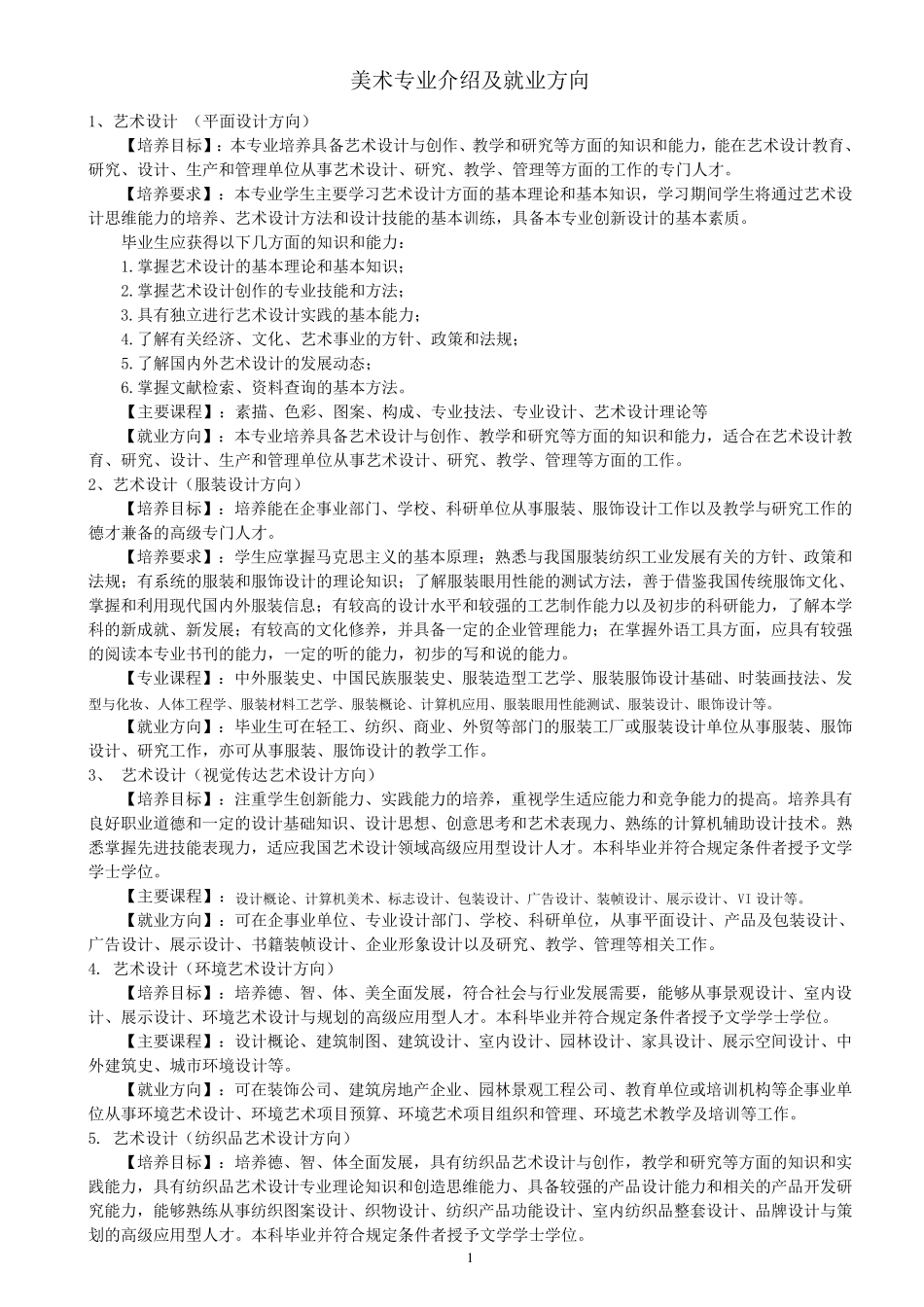 美术专业介绍及就业方向整理_第1页