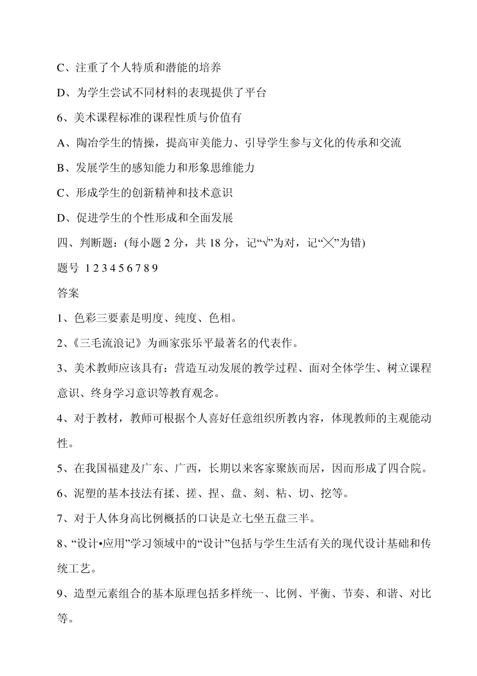 美术专业理论基础知识复习题2_第3页