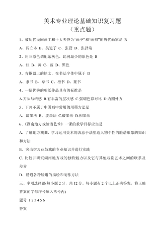 美术专业理论基础知识复习题2