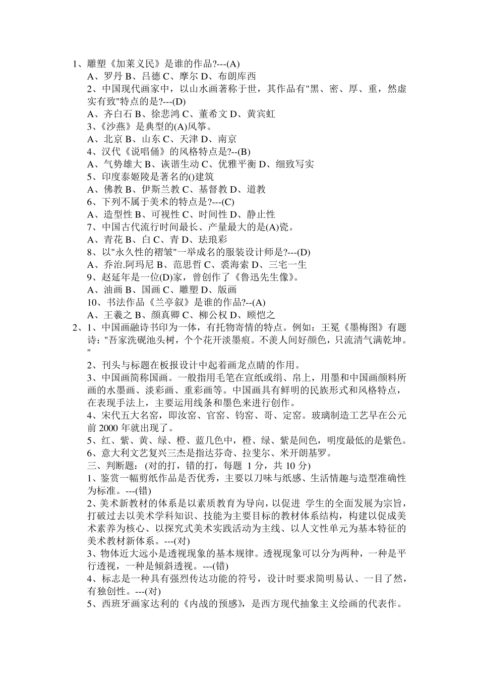 美术专业知识_第1页