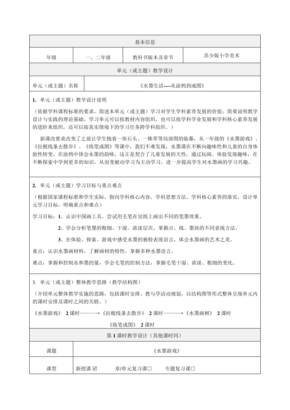 美术单元(或主题)教学设计_第1页