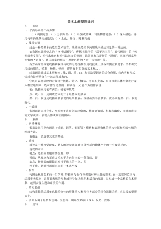 美术基本技法、美术欣赏、色彩知识、中国艺术、外国美术、流派等综合归纳