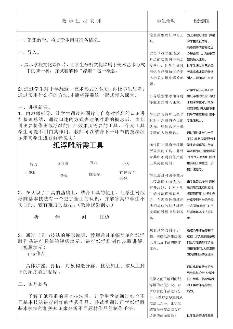 美术教学设计方案_第3页