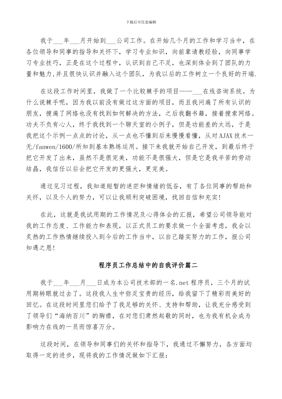 2024年程序员工作总结中的自我评价_第2页