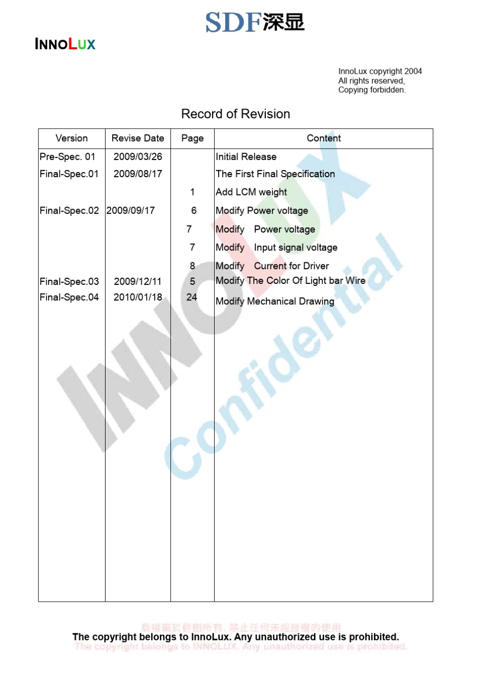 群创10.2寸液晶屏AT102TN03V.8Spec_第2页