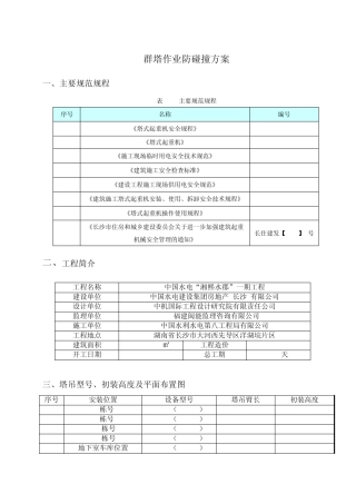 群塔作业防碰撞方案