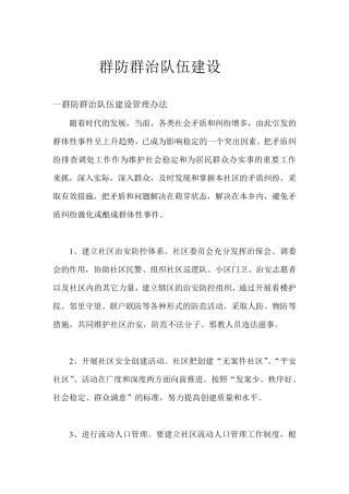 群防群治队伍建设