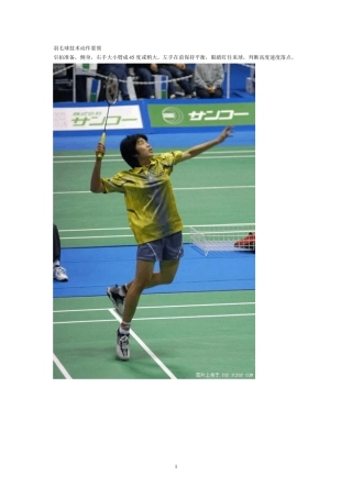 羽毛球技术动作要领