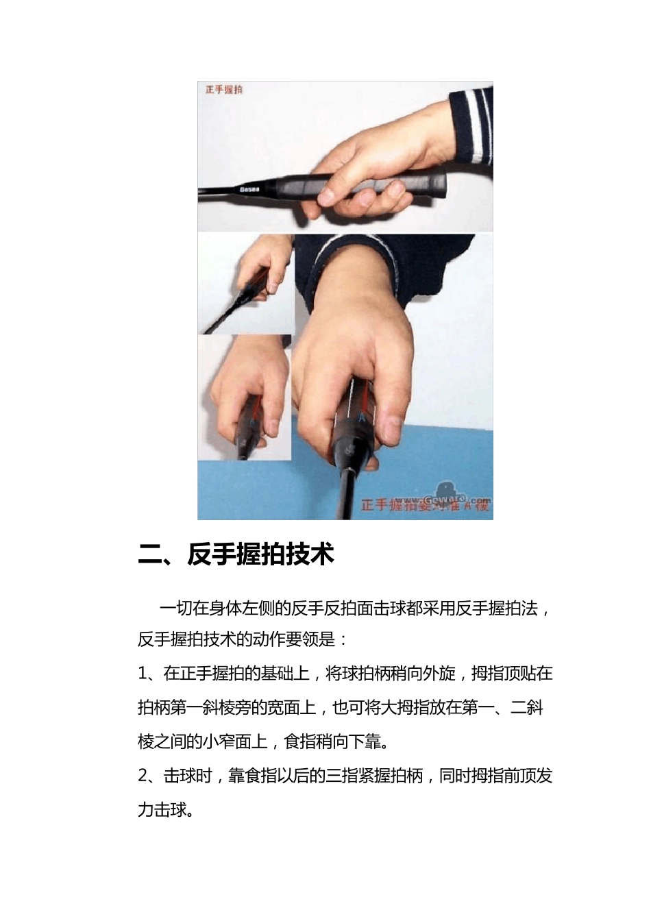 羽毛球正确的握拍方法——有图片和文字说明_第3页