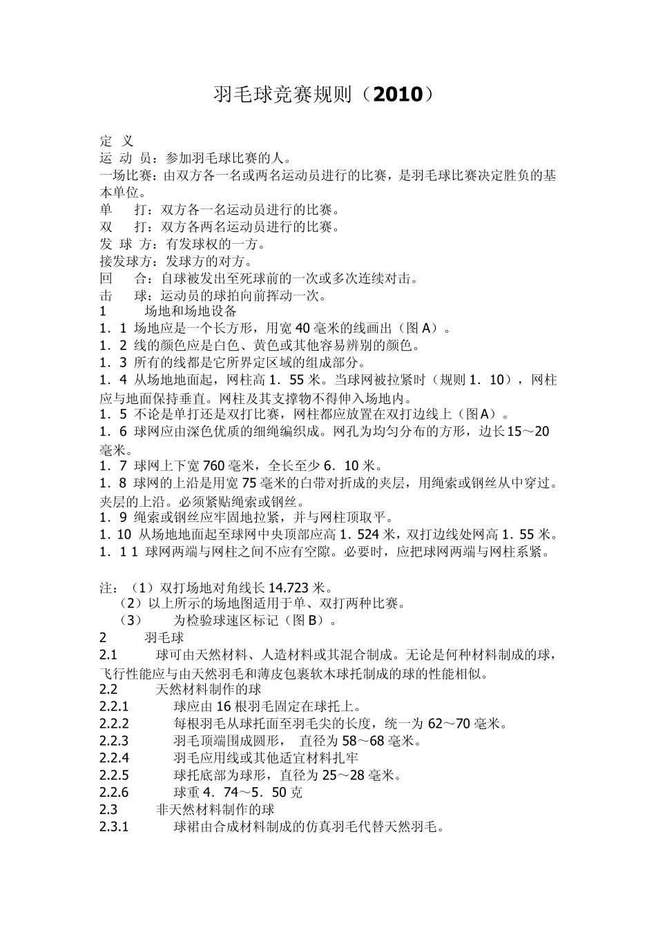 羽毛球竞赛规则2010年_第1页