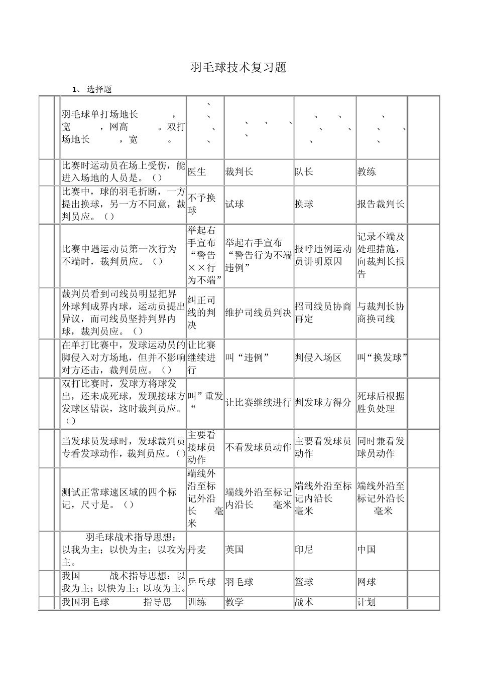 羽毛球考试复习资料_第1页