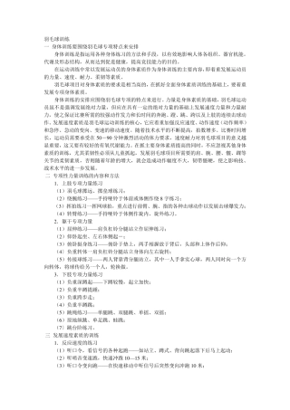 羽毛球训练方案