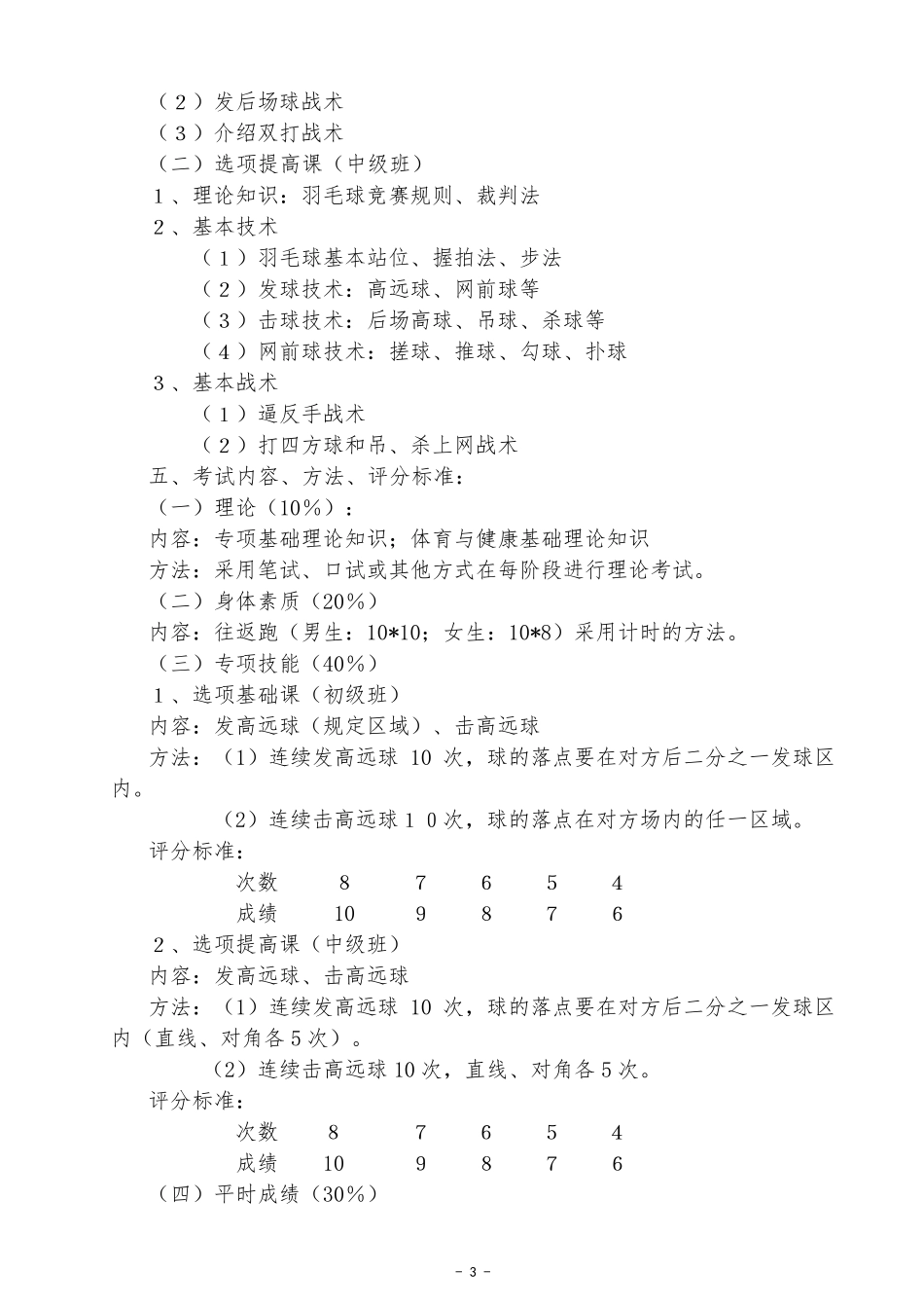 羽毛球课教学计划_第3页