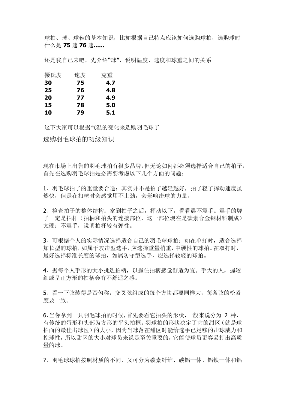 羽毛球运动装备的基本知识(新手扫盲贴)_第1页