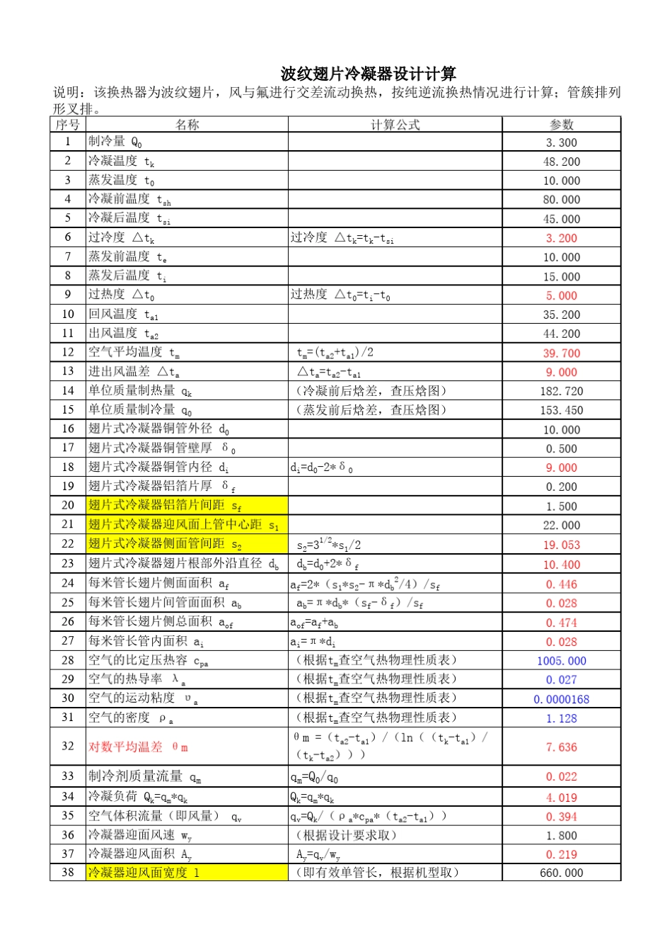 翅片管式冷凝器计算_第1页
