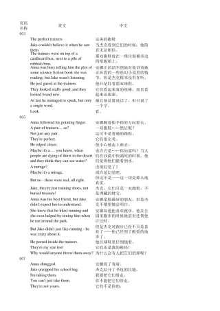 翻译中青版典范英语第9级第3册《顶级跑鞋》