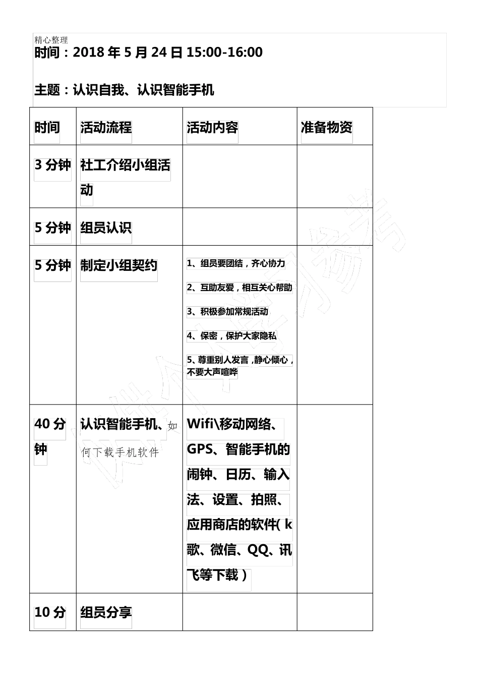 老人智能手机教育教学培训总结小组活动计划书_第3页