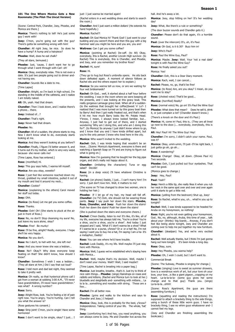 老友记(六人行)第一季剧本省纸打印版免费_第1页