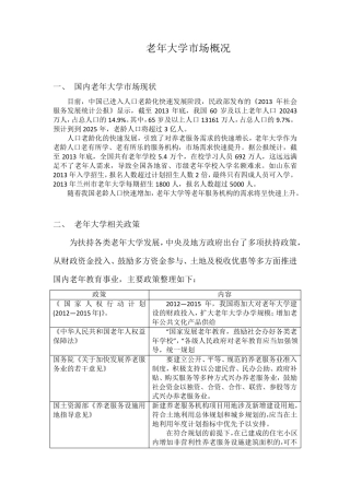 老年大学市场分析
