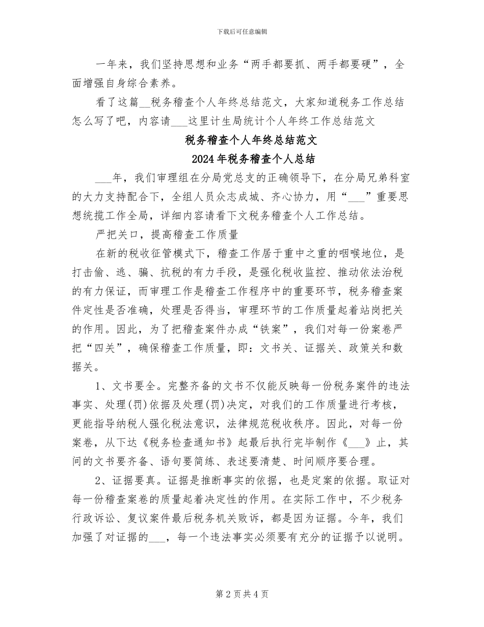 2024年税务稽查个人年终总结范文_第2页